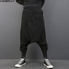 Load image into Gallery viewer, INCERUN Men Casual Solid Harem Hip Hop Pants Joggers Trousers Men Baggy Dancing Pants Gothic Punk Style Harem Pants Plus Size
