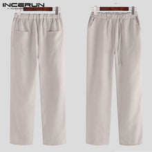 Load image into Gallery viewer, INCERUN Fashion Men Casual Straight Pants Drawstring Solid Color Harajuku Leisure Trousers Men Streetwear Pantalones Hombre 2020