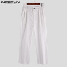 Load image into Gallery viewer, 2020 Cotton Men Pants Button Joggers Solid Loose Streetwear Business Casual Straight Pants Trousers Men Pantalones S-5XL INCERUN