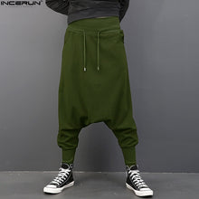 Load image into Gallery viewer, INCERUN Men Casual Solid Harem Hip Hop Pants Joggers Trousers Men Baggy Dancing Pants Gothic Punk Style Harem Pants Plus Size
